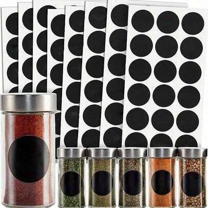 180pcs/10sheets Kitchen Spice Jar Labels, Chalkboard Spice Label Stickers + Numeric Labels For Kitchen Organization And Storage (Waterproof)