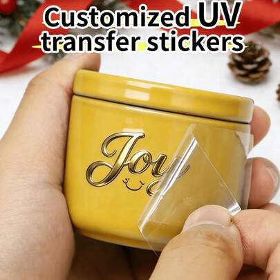 Custom UV Transfer Stickers Available In Various Sizes (1.18/1.57/1.97/2.36/2.76/3.15inch) - Personalized Logo Text And Pattern Transfers For Business Metal Signs, Crystal Stickers Suitable For Glass Cups, Wireless Earphones, Phone Cases, Computers, Storage Boxes