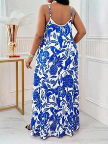 Lady CURVE Spring And Summer Casual All Over Leopard Print Beach Spaghetti Strap Prom Dress Suspender Dress Plus Size Dress Plaid Dress African Dress,Sun Dresses For Women Chic Dress - 彩色 - 查看 2