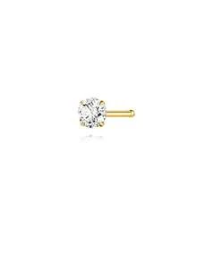 2 chiếc/1 chiếc khuyên mũi bạc 925 Sterling Silver đính đá Cubic Zirconia cổ điển (2-10mm) không gây dị ứng, bạc nguyên chất, phù hợp cho cả nam và nữ, khuyên mũi đá lớn, trang sức xỏ mũi đơn giản làm thủ công. - Vàng - Xem 16