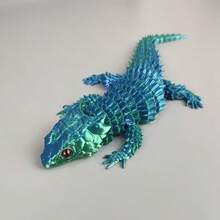 1pc 3D Printed Movable Joint Pangolin Lizard Figurine Decor, Birthday Gift, Fully Articulated, Desktop Ornament With Color-Changing Effect Based On Angle, Random Eye Color - Multicolor - View 15