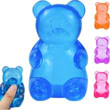 Gummy Bear Squeeze Toys - Sensory Stress Relief Toys, Slow Rebound Release Toys,Jelly-Filled, Squeeze Toys, Stress Relief Toys, Birthday Gifts, Gift Bag Fillers, High Aesthetic Dopamine Colors.(Blue). - 藍色 - 查看 8