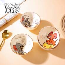 TOM AND JERRY. Bộ bát sọc chính hãng, bát súp dễ thương, bát cơm, đồ dùng gia đình, quà tặng. - Nhiều màu - Xem 4