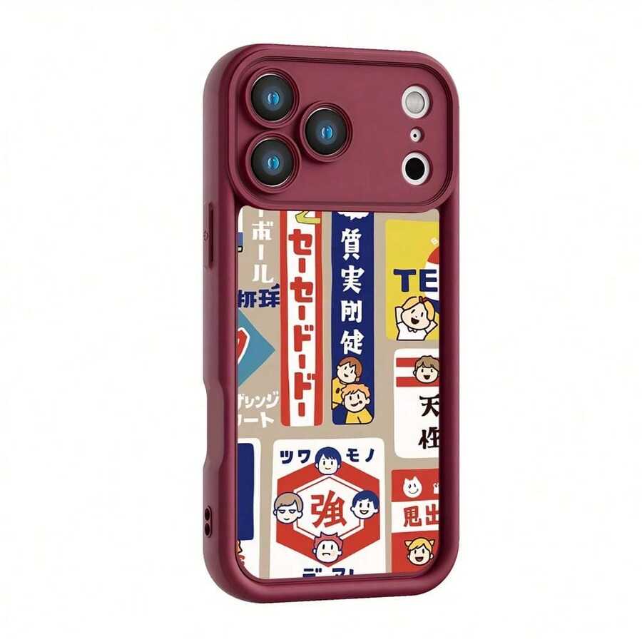 Funda para teléfono - Una funda para teléfono con diseño de dibujos animados japoneses, compatible con los modelos de 11/12/13/14/15/16E/17 Pro Max/Plus/Air. Un regalo de Navidad ideal para amigos, familiares o incluso para usted mismo. - Negro - Ver 1