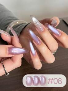 MISS SHAKA 10ml 冰透明梦玛系列粉紫色玻璃珠猫眼凝胶指甲油 2026 新款春夏白色浅紫色玻璃珠美甲美白百搭四季流行美甲沙龙家用DIY美甲用品 - 彩色 - 查看 18