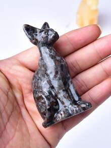 CUPIDCRYSTAL 8cm/3.15in Cat Carved From Crystal, Crafted From Natural Crystal. This Cute Healing Crystal Ornament Is An Excellent Choice As A Gift. - A - View 3