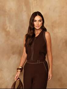 Women's Elegant Premium Tailored Suit – Sophisticated Style And Absolute Comfort. Casual And Stylish For The Office. - 鏽棕色 - 查看 3