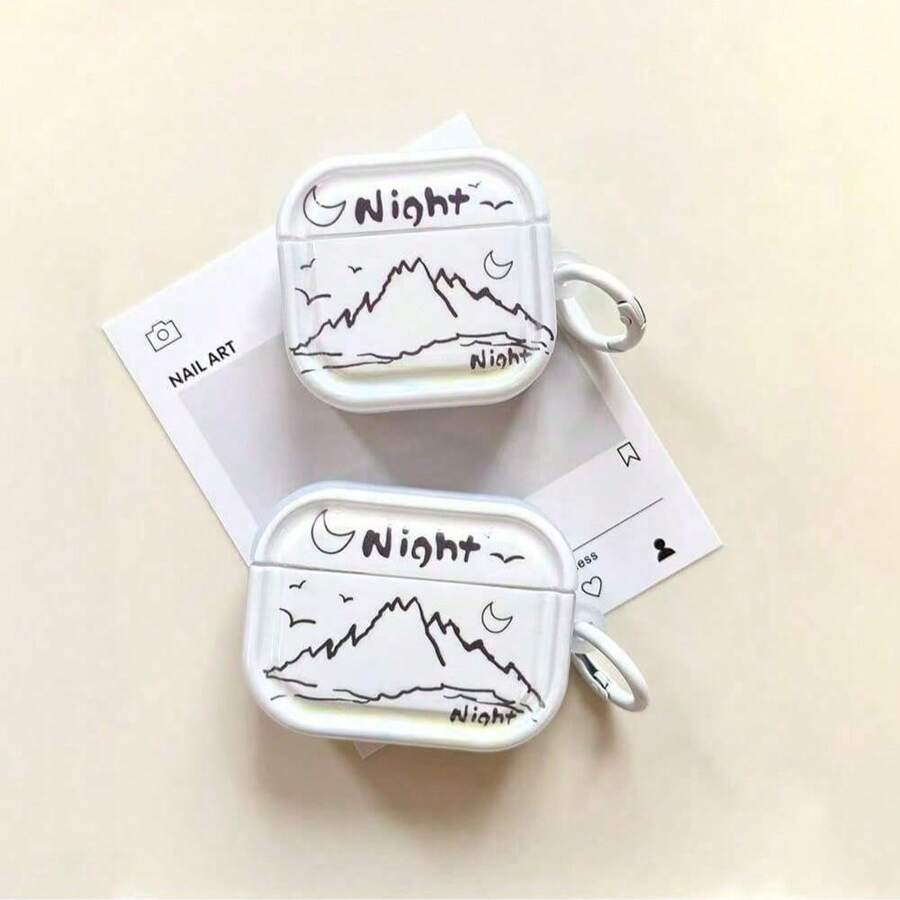 线条设计苹果无线耳机防摔保护套，适用于无线耳机充电盒，防刮防摔 - 彩色 - 查看 1