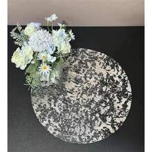 12/24/50/100 piezas Manteles individuales de lámina de oro, elegantes y de moda, minimalistas y rústicos, de alta gama y personalizados, resistentes al desgaste, adecuados para decoración de bodas, protección de vajilla, Día de la Madre, Día del Padre y reuniones familiares diarias - Plateado - Ver 9