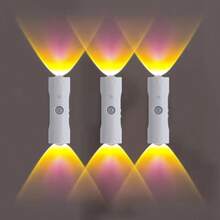 Rechargeable LED Motion Sensor Night Light, RGB Gradient Creative Decorative Wall Lamp With Multiple Indoor Lighting Modes For Corridor, Bedside, Desk And Magnetic Staircase, Easy Installation - White - View 3