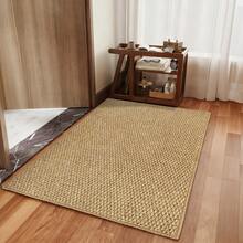 1pc Nordic Style Brown Faux Jute Fabric Washed Cotton Doormat, Semi-Circle Warm Earth-Tone Entrance Rug, Practical Hallway Bedroom Luxury Home Decor Carpet, Easy Maintenance Entryway Doorway Rug - Multicolor - View 11