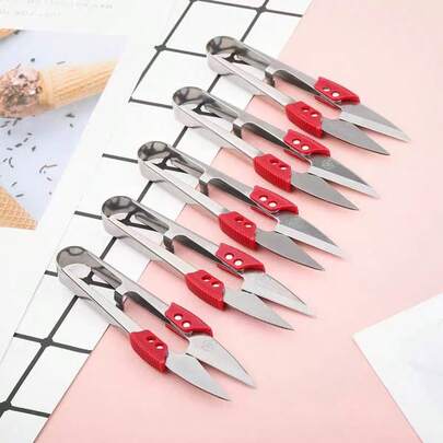 5 pièces Petits ciseaux délicats, ciseaux à coudre en acier inoxydable à ressort, ciseaux de ménage, ciseaux en forme de U pour la couture point de croix pour couper les fils