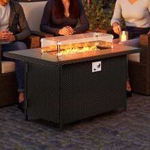 GartistGo Propane Gas FirePit Table With Tempered Glass Wind Guard For Outside Garden Backyard - Regular - View 1