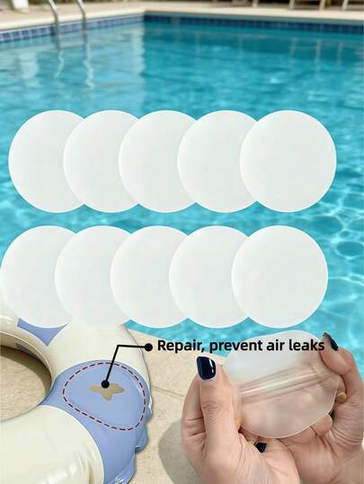 5 piezas Herramientas de reparación de piscina inflable, parches redondos transparentes, adecuados para verano, piscina, piscina inflable, aros de natación, juguetes de piscina, juguetes de playa, reparación de artículos inflables, suministros esenciales para piscina, accesorios de piscina, artículos de piscina, artículos esenciales de playa