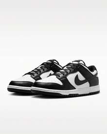 Nike Dunk Low Retro 'Essential Edition' - Premium Genuine Leather Low-Top Sneakers | Viral 2026 Classic Basketball Silhouette | High-Quality Daily Lifestyle Trainers | Comfortable Padded Streetwear Staples | Authentic Unisex Sportswear - 黑與白 - 查看 5