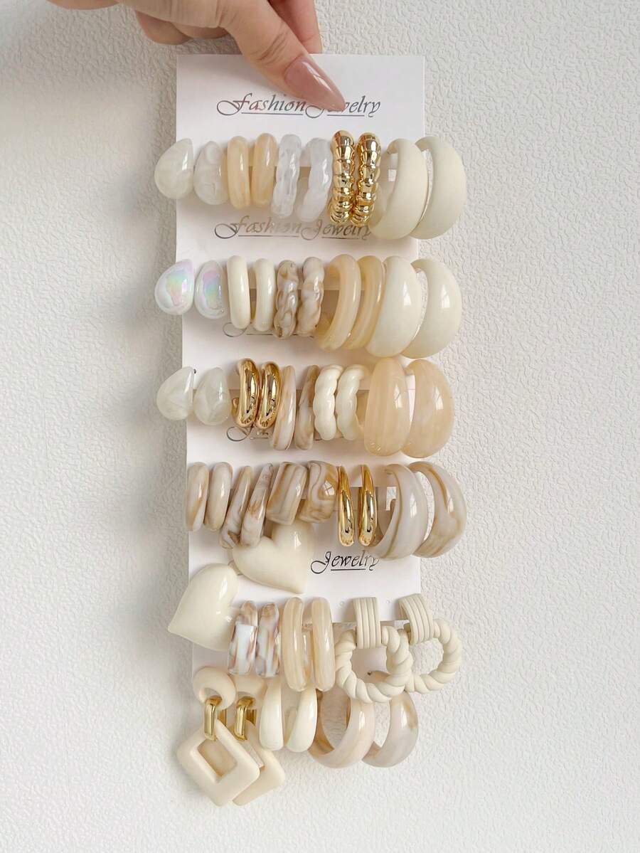 Bộ 1-10 đôi bông tai ngẫu nhiên hình trái tim, chữ cái, giọt nước, kiểu cổ điển, hình học, thích hợp cho tiệc tùng, đám cưới, lễ tốt nghiệp, sinh nhật, lễ hội, Ngày của Mẹ, Ngày Valentine, Giáng sinh, Năm mới và đeo hàng ngày. - Nhiều màu - Xem 1