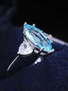 1 Stück Luxus-Kubikzirkonia-Ring für Frauen für Hochzeit, Verlobung, Jahrestag, Party-Schmuck, Valentinstag Geschenk - 1# - Übersicht 5
