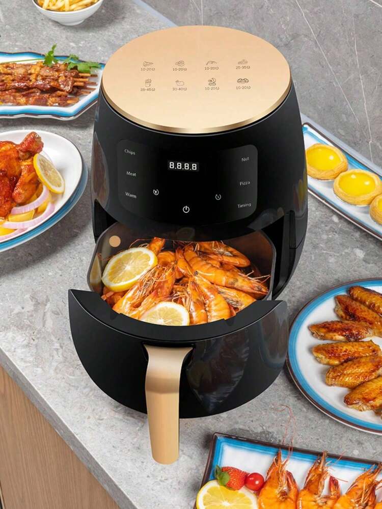 LEVIATECH 4.2L Capacity Smart Fully Automatic Electric Air Fryer, Multi-Function LED Touch Screen, Suitable For Frying, Baking, Roasting Chicken, Microwave - View 3