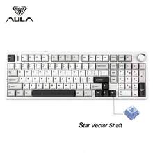 AULA F99 Pro 无线机械键盘，带旋钮，三种连接模式：蓝牙 5.0/USB-C/2.4GHz，垫片式安装，静音设计，RGB 背光，支持热插拔，PBT 键帽，适用于 PC 游戏 - 查看 14
