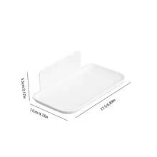 1个免钻孔壁挂式折叠储物架，节省空间 - 白色塑料多隔层收纳架，适用于浴室、厨房、卧室和办公室 - 紧凑型置物架，尺寸：27.0英寸（含隔板） - 彩色 - 查看 9