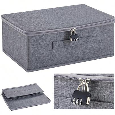 Household Large Foldable Storage Box With Lid, Thickened Storage Bin, Closet Organizer For Clothes Storage & Organization,Multifunctional, Concealed, Lockable Toy Bag Storage Box; Toy Bag Storage Box With Zippered Lid; Unisex Clothing Box; Used For Storing And Organizing Toys.