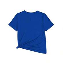 Letter Print Blouse For Women - 皇家藍 - 查看 4