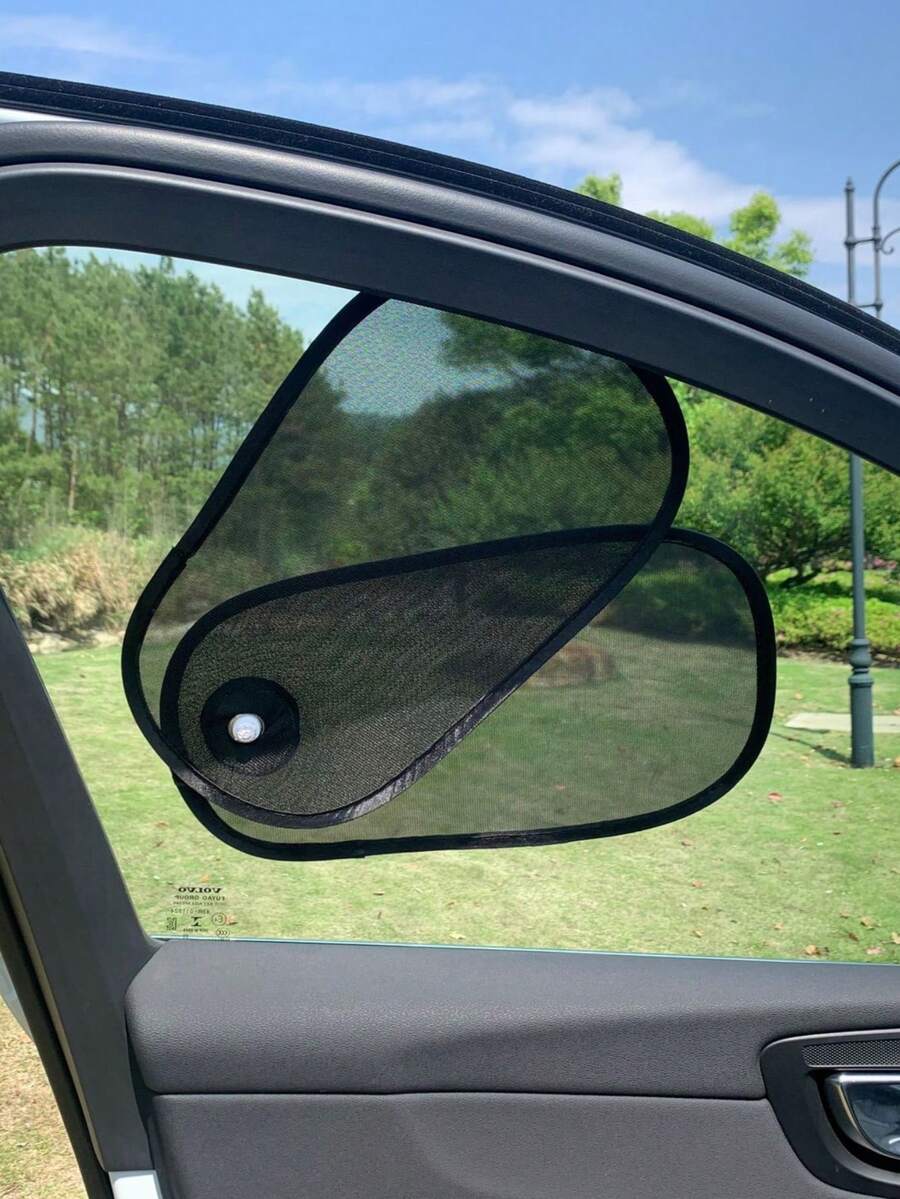 Universal Sunshade Curtain, Suction Cup Car Window Sun Shade, Elastic Breathable Mesh Outdoor Camping Car Sun Visor, Blocks UV Rays, Anti-Mosquito Car Sun Shade - A - View 1
