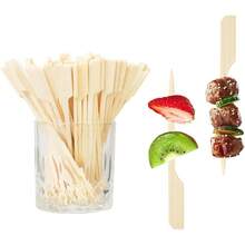 Cocktail Picks Wooden Appetizer Skewers Decorative Bamboo Toothpicks For Charcuterie Boards Party Food And Drink Garnish 3.5 Inch - 1 - View 8