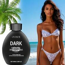 Extra Strength Tanning Cream,Fast Effect Extra Strength Facial Tanning Cream, Deep Moisturizing, Long-Lasting, For All Body Use Sunless Tanner, Summer Tanning Lotion For Darker Skin,Natural Tanning,Ideal For Beach & Pool Use,Special For Beach - màu đen - Xem 4