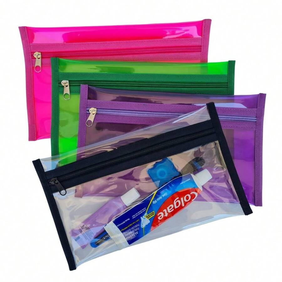 Oral Hygiene Kit, Toothbrush Holder, Makeup Bag For Travel And School - Hot Pink - View 1