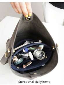 Women's Multi-Functional Bag, Bag-In-Bag Insert Organizer, Small Bucket Bag, Bag Shaper, Inner Bag, Lining Bag, Inner Pocket Cosmetic Pouch, Storage & Organizer Bag, Multiple Colors Available, Handmade & Portable - Multicolor - View 7