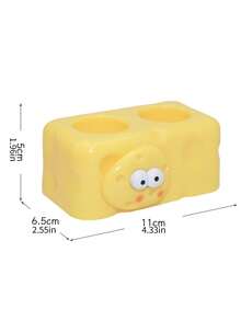 1pc Cream Toothbrush Holder, No Drill Toothbrush Rack, Bathroom Vanity Toothbrush & Toothpaste Organizer - Multicolor - View 6