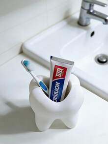 1 PC 3D-Printed Tooth-Shaped Toothbrush Holder, Bathroom Accessory, Toothpaste Holder, And Also A Tooth-Shaped Storage Rack For Desktop Use. A Pen Holder In The Shape Of Teeth, Suitable For Dental-Related Small Gifts, Home And Office Desk Storage - Multicolor - View 13