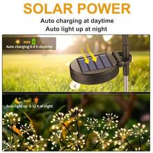 1 pieza Luces solares con efecto de lluvia de meteoritos de 60 LED, Luces solares de hadas para exteriores para jardín, camino, patio, 2 modos de iluminación, adecuadas para hotel, jardín, patio, decoración de caminos - Lámpara solar tipo estrella - Ver 7