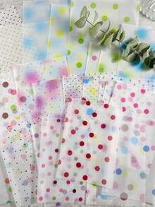 25pcs/Pack Dotted Vellum Paper, Versatile Retro Decor For DIY Scrapbooking, Photo Album - Polka Dot - View 11