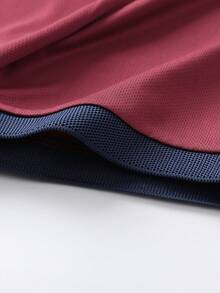 Men's Short Sleeve Polo Shirt Solid Color, Casual Style For Daily Wear Outdoor Travel Work, Perfect Gift For Boyfriend Husband - Burgundy - View 5