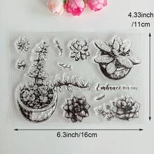 手工制作的DIY剪贴簿印章/封印章,带有透明植物图案,适用于相册、卡片装饰 - 植物 - 查看 27