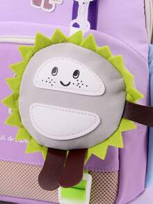 Mochila escolar refrescante, nueva y ligera y cómoda, con diseño de dibujos animados lindos, bolsa de hombro para estudiantes, mochila minimalista y multifuncional para el campus - Morado - Ver 6