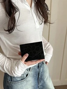 1pc Leopard Print PU Leather Compact Bifold Wallet, Suitable For Women Daily Use And Gift - Multicolor - View 5