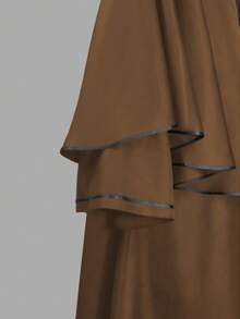 中世纪复古连帽斗篷，嘉年华歌剧表演长袍，巫师死神角色扮演服装 - 卡其色 - 查看 4