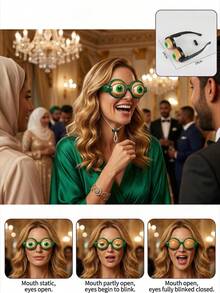 Fun Flashing Glasses | 4 Styles, String Control, Party Prank Toys, Suitable For Weddings And Party Events, Adjustable Size - Blinking Glasses - View 8