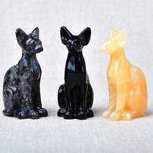 CUPIDCRYSTAL 8cm/3.15in Cat Carved From Crystal, Crafted From Natural Crystal. This Cute Healing Crystal Ornament Is An Excellent Choice As A Gift. - A - View 1