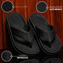 Men's Casual Urban Style Flip-Flops - New Release - Black - View 2