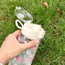 Cốc nắp lật hình nơ dâu tây - 400ml/600ml/800ml, Cốc cà phê/nước ép/sữa lắc tiện dụng cho mùa hè, Thích hợp cho gia đình, nhà bếp, hoạt động ngoài trời, quà tặng sinh nhật, Lễ Tạ ơn, dã ngoại mùa xuân. - Nhiều màu - Xem 4