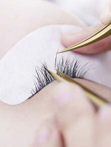 Waloshow 专业睫毛嫁接镊子套装，防静电海豚、孔雀、蝴蝶睫毛嫁接精准直弯镊子化妆工具 - 金色 - 查看 6