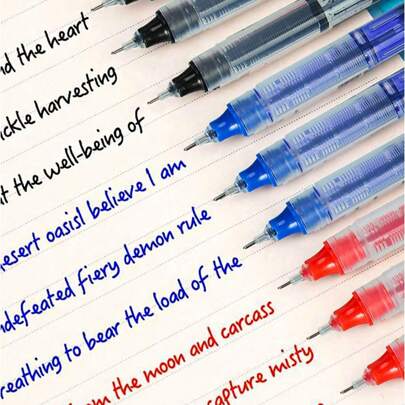 Bộ 1/3/5/10 bút bi, bút gel khô nhanh, ngòi 0.5mm, mực đen, xanh dương, đỏ, thích hợp cho văn phòng phẩm trường học, học sinh, giáo viên, lớp học, bút đánh dấu, đồ dùng học tập, quà tặng sinh nhật, ngày lễ, tiệc tùng.