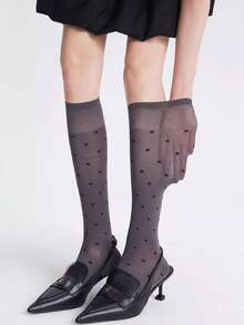 1 Pair Thin Polka Dot Knee High Socks, Breathable Summer Socks, Style Sweet Girl Leg Warmers - Multicolor - View 4