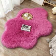 1 pieza Alfombra blanca de piel sintética exclusiva, alfombra de pelo largo, alfombra esponjosa, alfombra decorativa, alfombra de decoración para niñas, alfombra para dormitorio, alfombra para baño, alfombra mullida, alfombra peluda, alfombra de otoño/invierno, alfombra gruesa/esponjosa - Blanco - Ver 1