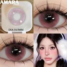 AMARA 1副装，适用于眼睛，一次性使用，自然棕色镜片，灰色镜片，粉色镜片，紫色镜片，蓝色镜片，软性 - MONTREAL-PINK - 查看 10
