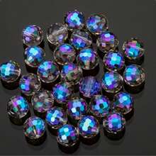 30颗10毫米闪亮AB彩水晶珠 - 色彩鲜艳的96面玻璃珠，适用于DIY工艺品、珠宝制作和时尚配饰 - 非常适合手工珠宝、时装设计和创意项目 - 幽靈綠 - 查看 3